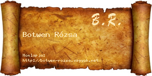 Botwen Rózsa névjegykártya